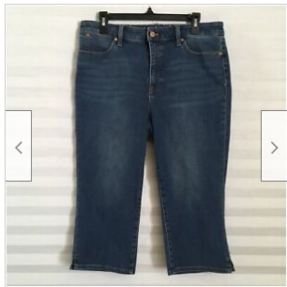 Talbots Pants - Talbots Capri Crop Pants Blue Denim Pockets